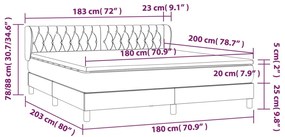 Κρεβάτι Boxspring με Στρώμα Σκούρο Καφέ 180x200 εκ Υφασμάτινο - Καφέ