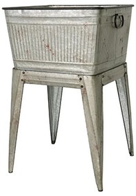 Artekko Tub Διακοσμητικό Δοχείο Κασπώ Μέταλλο Ασημί (51.5x51.5x52.6)cm Artekko SA80119-DS