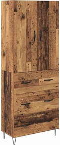 vidaXL Highboard με συρτάρι 2 pcs Παλιό ξύλο Επεξεργασμένο ξύλο