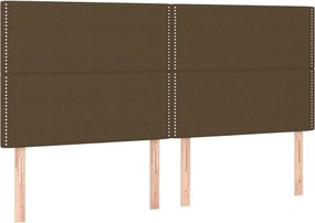 vidaXL Κρεβάτι Boxspring με Στρώμα Σκούρο Καφέ 200x200 εκ. Υφασμάτινο