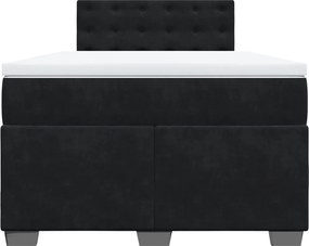 vidaXL Κρεβάτι Boxspring με Στρώμα Μαύρο 120x190 εκ. Βελούδινο