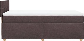 vidaXL Κρεβάτι Boxspring με Στρώμα Σκούρο Καφέ 80x200 εκ. Υφασμάτινο