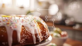 Σετ των 2 Intra Συλλεκτικό Ξύλινο Παζλ Plywood 4mm - Πολύχρωμο Sprinkle Bundt Cake με αυγά Σε Ξύλινο Κουτί - Διαστάσεις: 10x10 cm – 25 κομμάτια