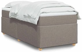 vidaXL Κρεβάτι Boxspring με Στρώμα Taupe 90x200 εκ. Υφασμάτινο