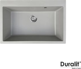 Duralit KZ075 - Νεροχύτης Κουζίνας Συνθετικός 76x50 - 430. Platinum