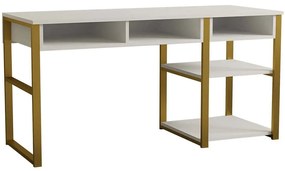 Γραφείο Emro 835PUQ6276 150x58,4x75,8cm White-Gold