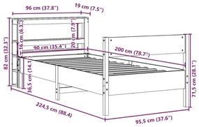 ΣΚΕΛΕΤΟΣ ΚΡΕΒ. ΧΩΡΙΣ ΣΤΡΩΜΑ ΛΕΥΚΟ 90X200 ΕΚ ΜΑΣΙΦ ΠΕΥΚΟ 3306196