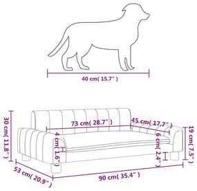 Κρεβάτι Σκύλου Κρεμ 90 x 53 x 30 εκ. από Συνθετικό Δέρμα - Κρεμ