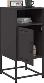 vidaXL Κομοδίνο Μαύρο 36x39x78 εκ. από Χάλυβα