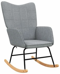 vidaXL Κουνιστή Πολυθρόνα Ανοιχτό Γκρι Υφασμάτινη