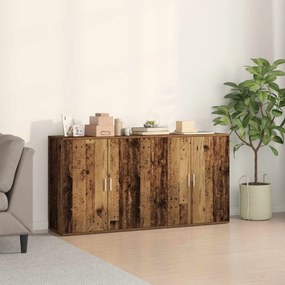 vidaXL Πλαϊνό γραφείο 2 pcs Παλιό ξύλο 79 x 38 x 80 εκ.