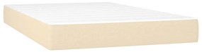 vidaXL Κρεβάτι Boxspring με Στρώμα &amp; LED Κρεμ 120x200 εκ. Υφασμάτινο