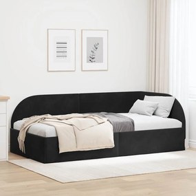 vidaXL Κρεβάτι Γωνίας με κεφαλάρι Μαύρο 80 x 200 cm Βελούδο