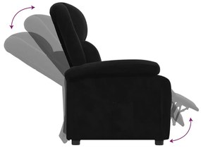 vidaXL Καρέκλα Γραφείου Ανακλινόμενη Μαύρη Βελούδινη