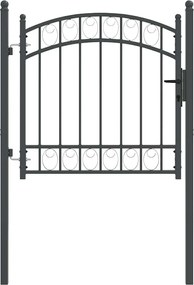 vidaXL Πύλη Φράχτη EMMEN 100 x 100 cm Ατσάλι με Επικάλυψη Πούδρας Γκρι