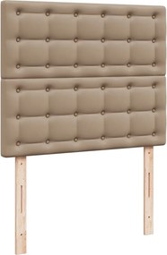vidaXL Κρεβάτι Boxspring με Στρώμα Καπουτσίνο 120x190εκ.από Συνθ.Δέρμα
