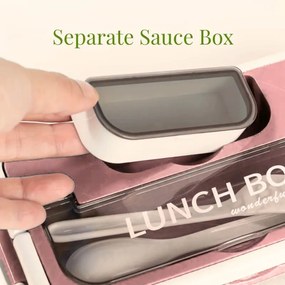 Πλαστικό Δοχείο Φαγητού 800ml με Μαχαιροπίρουνα - Ροζ