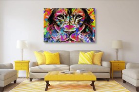 Εικόνα χρωματιστό κεφάλι λιονταριού - 90x60