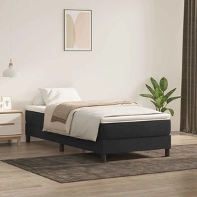 Box Spring Κρεβάτι χωρίς στρώμα Σκούρο πράσινο Βελούδινο - Πράσινο