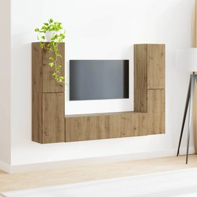 vidaXL Σετ επίπλου τηλεόρασης 6 τμχ. Artisan Δρυς Επεξεργασμένο Ξύλο