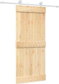 vidaXL Συρόμενη Πόρτα Φυσικό και Λευκό 90 x 210 cm