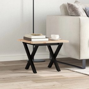 vidaXL Τραπεζάκι Σαλονιού Πλαίσιο Χ 50x50x35εκ Μασίφ Πεύκο/Ατσάλι