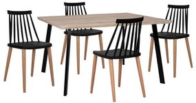 Τραπεζαρίας Σετ 5Τμχ Black HM11037 4 Θέσεων