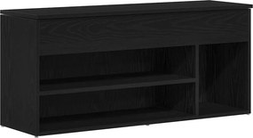vidaXL Shoe Bench Medium Engineered Wood Μαύρη Δρυς