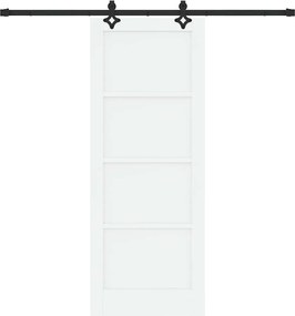 vidaXL Συρόμενη Πόρτα Λευκό και Μαύρο 78 x 202 εκ.