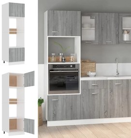 vidaXL Ντουλάπι Φ. Μικροκιμάτων Lyon Γκρι Sonoma 60x57x207εκ.