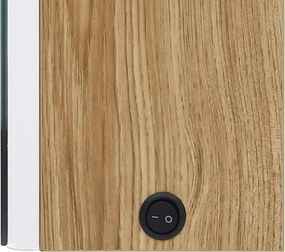 vidaXL Καθρέφτης Μπάνιου με Ντουλάπι &amp; LED Λευκό/Δρύς 50x13x70 εκ.