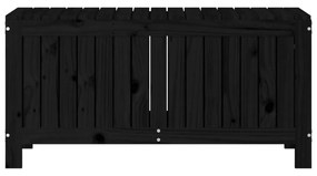 vidaXL Κουτί Αποθήκευσης Κήπου Μαύρο 108x42,5x54 εκ. Μασίφ Ξύλο Πεύκου