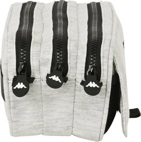 Τριπλή Κασετίνα Kappa Grey knit Γκρι (21,5 x 10 x 8 cm)