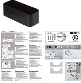 Tiger 2-Store Επιτοίχιο Ράφι 25 cm Black 1500010746