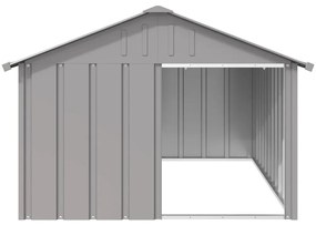 vidaXL Σπιτάκι Σκύλου Γκρι 116,5x153x81,5 εκ. Γαλβανισμένο Χάλυβα