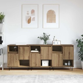 vidaXL Πλαϊνό γραφείο 3 pcs Artisan Oak 60 x 35 x 70 cm