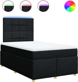 vidaXL Κρεβάτι Boxspring με Στρώμα Μαύρο 120x200 εκ. Υφασμάτινο