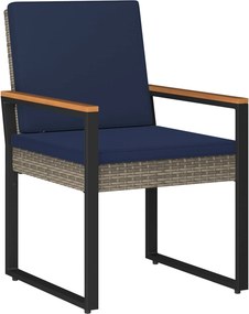 vidaXL Σετ Εξωτερικών Επίπλων 4 τμχ. Γκρι και Navy Blue