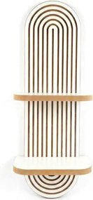 Ραφιέρα τοίχου Artwill Megapap Mdf χρώμα λευκό - oak 26x13x70εκ.