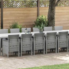 vidaXL Σέτ φαγητού για κήπο 17 pcs Ανοιχτό γκρι Rattan Polt