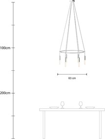 Πολυέλαιος Οροφής Μοντέρνος 6φωτο Cage P-Light Νίκελ ΜΑΤ με Λάμπες
