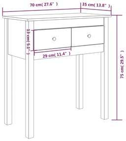 ΤΡΑΠΕΖΙ ΚΟΝΣΟΛΑ 70 X 35 X 75 ΕΚ. ΑΠΟ ΜΑΣΙΦ ΞΥΛΟ ΠΕΥΚΟΥ 814609