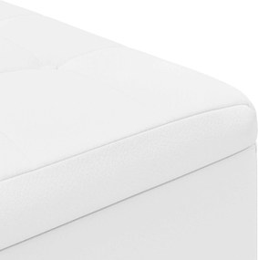 vidaXL Οθωμανικό αποθήκευσης Λευκός 80 x 80 x 45 cm Τεχνητό δέρμα