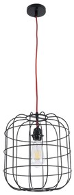 GloboStar PARROT 01099 Μοντέρνο Industrial Κρεμαστό Φωτιστικό Οροφής Μονόφωτο 1 x E27 AC220-240V - Φ28 x Υ30cm - Μαύρο Μεταλλικό Πλέγμα - 5 Χρόνια Εγγύηση