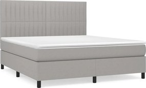 vidaXL Κρεβάτι Boxspring με Στρώμα Αν. Πράσινο 160x200εκ Υφασμάτινο