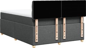vidaXL Κρεβάτι Boxspring με Στρώμα Σκούρο Γκρι 140x200 εκ Υφασμάτινο