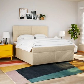 ΚΡΕΒΑΤΙ BOXSPRING ΜΕ ΣΤΡΩΜΑ ΚΡΕΜ 180X200 ΕΚ. ΥΦΑΣΜΑΤΙΝΟ 3290572