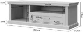 Έπιπλο τηλεόρασης Tahoma 1D1S-Leuko