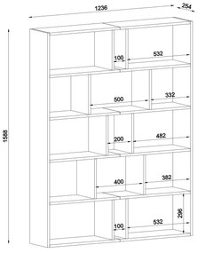 Βιβλιοθήκη ArteLibre Idra Ανοιχτό Καφέ/Σκούρο Καφέ 124x26x159cm