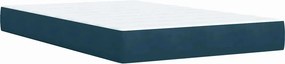 vidaXL Κρεβάτι Boxspring με Στρώμα Μπλε 120x190 εκ. Βελούδινο